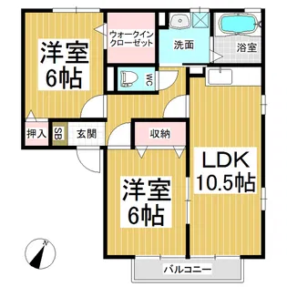 ウィルモア小柴見【1階】の間取り