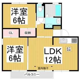 ライブタウン安茂里 B棟【1階】の間取り
