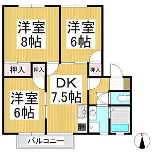 ハローイントクマⅡ【1階】の間取り