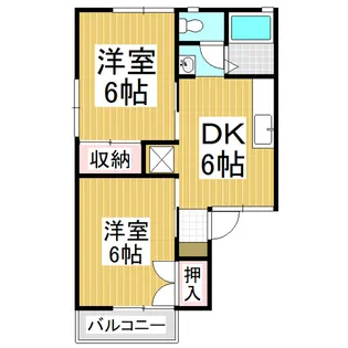 パークタウン北長野 B棟【1階】の間取り