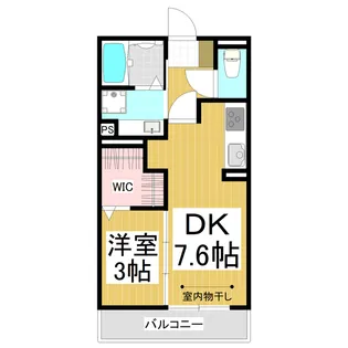 コンフォーティア中御所 A棟【3階】の間取り