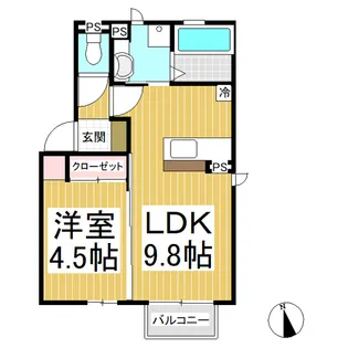 エメ・ルヴニール【2階】の間取り