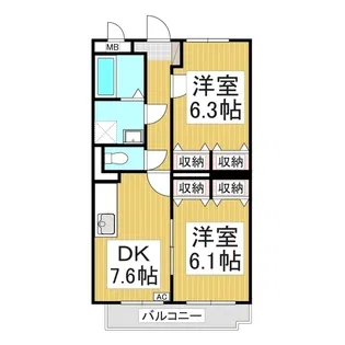 ブレイン裾花【3階】の間取り