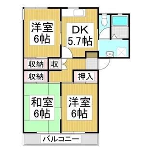 カーサ白楊【2階】の間取り