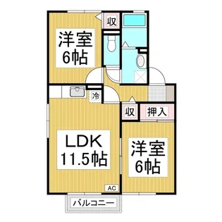セジュール神橋【1階】の間取り