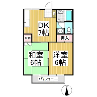 プレジールアズマ B棟【2階】の間取り