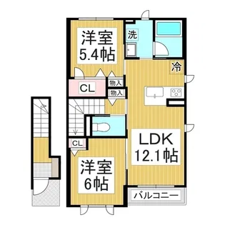 シャーメゾン広町【2階】の間取り
