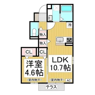 グランディール宮田【1階】の間取り