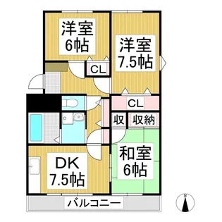 ガーデンテラス大日方 B棟【2階】の間取り