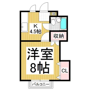 レシーブハイツ【1階】の間取り