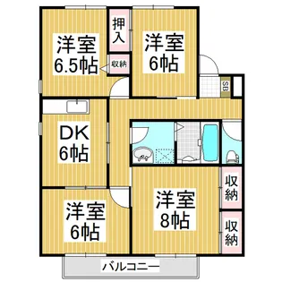 パピヨン三輪 A棟【2階】の間取り