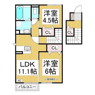 シャン・ド・フルール【2階】の間取り
