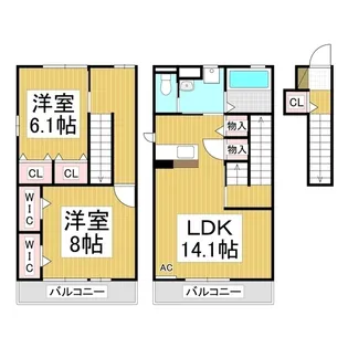 カサ・デ・サチⅢ【2階】の間取り