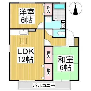 ピュアコート A棟【2階】の間取り
