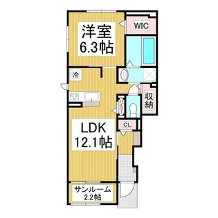 コスモス若槻【1階】の間取り