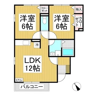 グランモアかじろ A棟【1階】の間取り