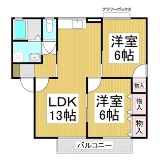 メゾンパーク東和田 B【1階】の間取り