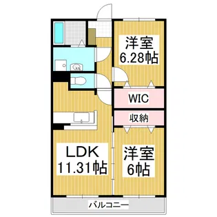 ヘスティア穂高二番館【2階】の間取り