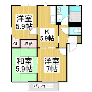 フレグランスヴェルジェC【2階】の間取り