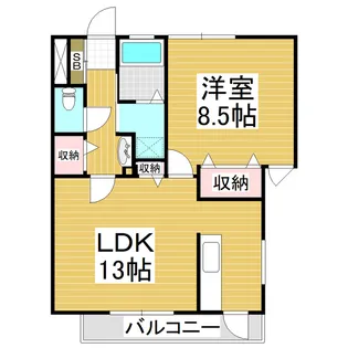 コスモポリタンA【2階】の間取り