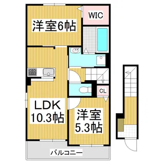 イリーデⅡ【2階】の間取り