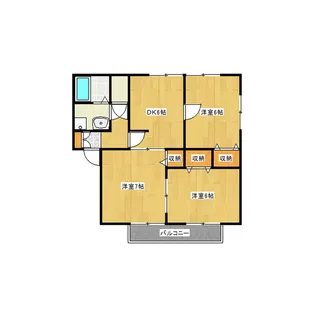 ハイランドタウンD棟【1階】の間取り
