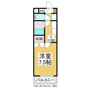 パークハイツ島内【2-I号室】の間取り