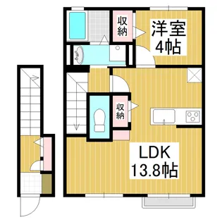 コンフォーティア信濃大町Ⅲ【2階】の間取り