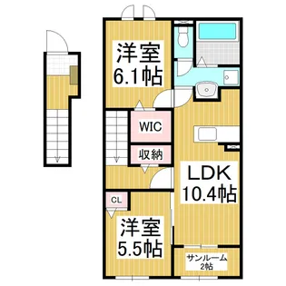 コンフォーティア信濃大町Ⅱ【2階】の間取り
