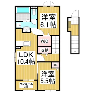 コンフォーティア信濃大町Ⅱ【2階】の間取り