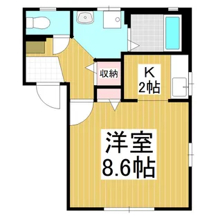 フェアハウスあずさA棟【1階】の間取り