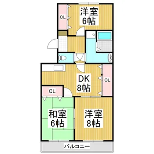 ラスカサス安曇野【3階】の間取り