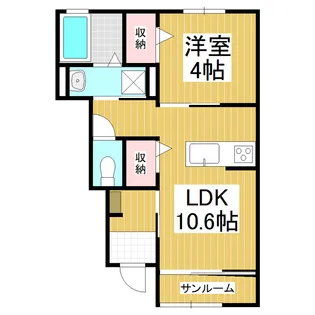 フェリーチェ北大町A【1階】の間取り