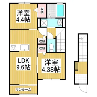 フェリーチェ北大町A【2階】の間取り