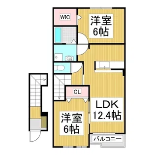 プレッソ安曇野【2階】の間取り