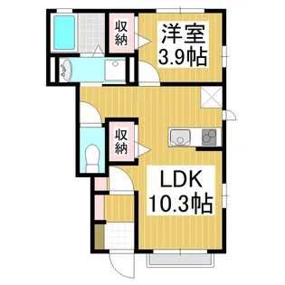 ルフレ大町【1階】の間取り