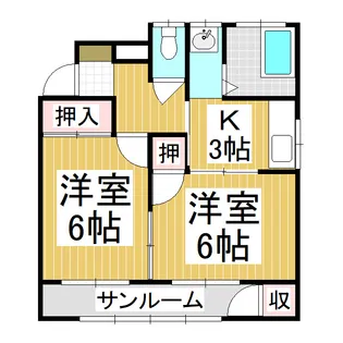ハイツ光【2-1号室】の間取り