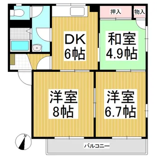 エスポアールSHODA W棟【1階】の間取り