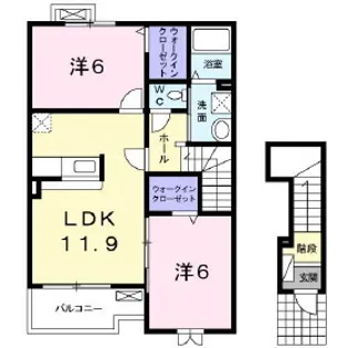 クリアネスⅡ【2階】の間取り