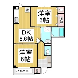 セレーノヒナザワ A棟【1階】の間取り