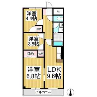 グランドマンション田園【3階】の間取り