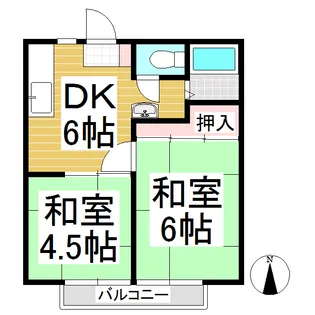 パナハイツ船山 B棟【101号室】の間取り