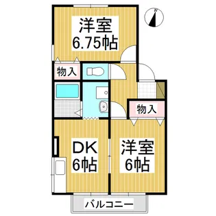 ハイカムールカキザキ C棟【2階】の間取り