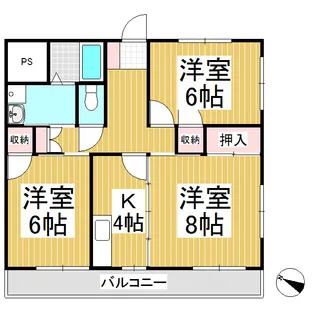 若林マンション【3階】の間取り