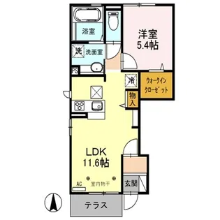 エステート中島 南館【1階】の間取り
