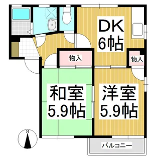 メイゾンアプリコット C棟【2階】の間取り