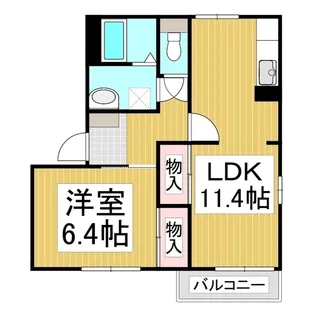 フレグランスこんどう B棟【1階】の間取り