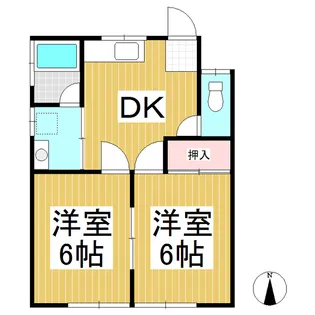青波アパート A棟【2階】の間取り