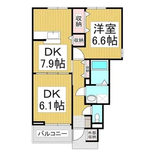レフィナード【1階】の間取り