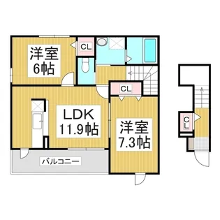 サニーコート B棟【2階】の間取り